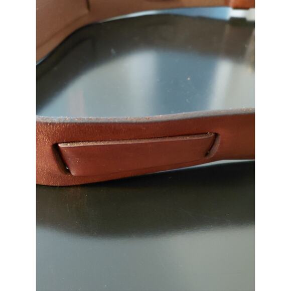 VTG Lauren Ralph Lauren Brown Leather Belt western Brass Double-Prong Buckle M main image 9